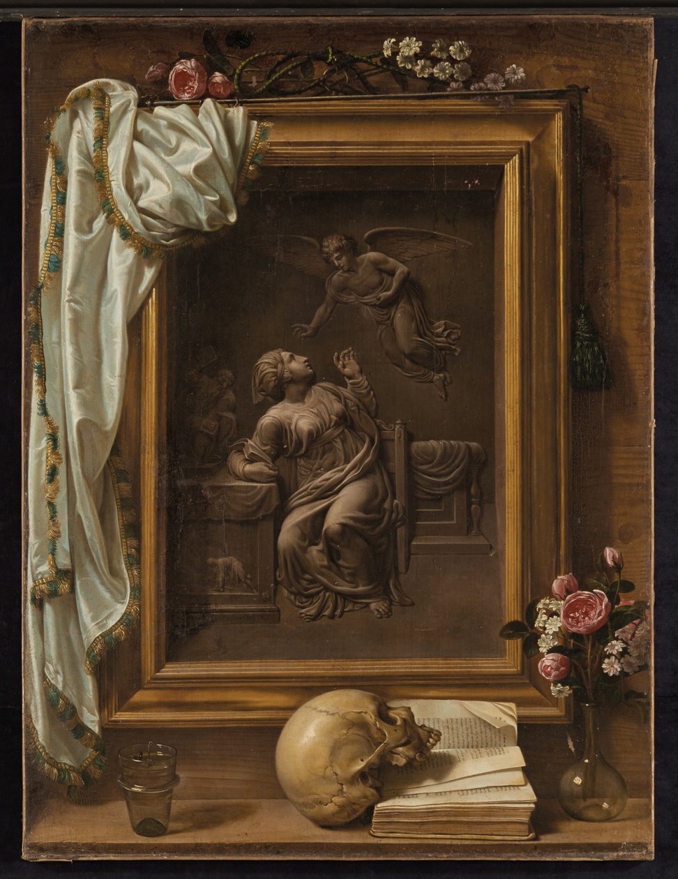 Trompe-l“代表天使报喜的青铜浅浮雕眼，1825年 作者 Prospero Mallerini