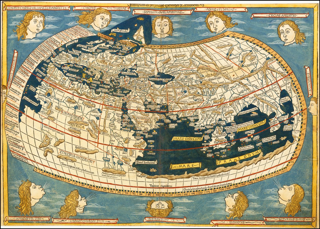1482 年乌尔姆托勒密世界地图 作者 托勒密