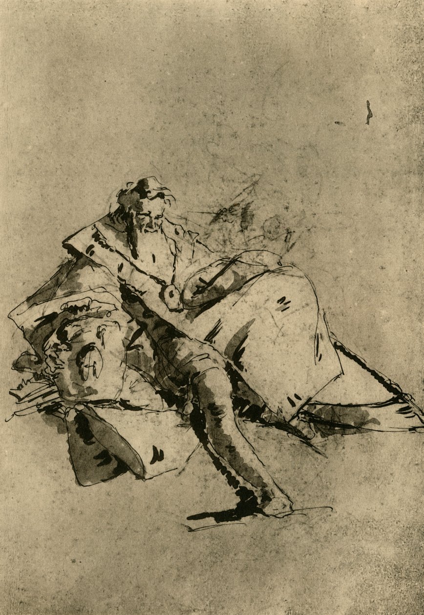 坐着的老人》，18世纪，1928年 作者 提埃波罗的学生