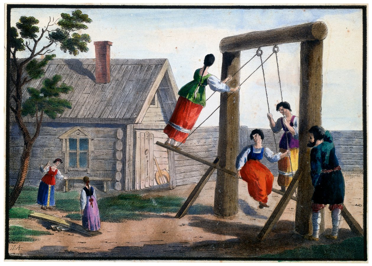 《乡村娱乐》，1825年。 作者 彼得·亚历山德罗夫（Pyotr Alexandrov）