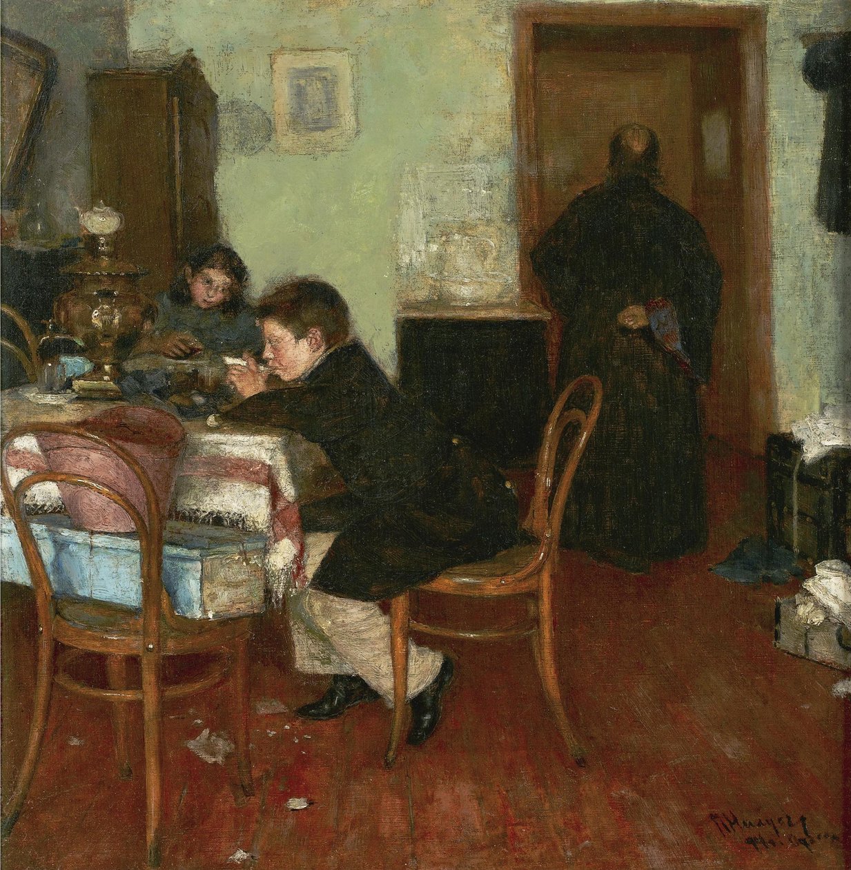 1894年的儿童下午茶时间 作者 彼得·亚历山德罗维奇·尼卢斯（Pyotr Alexandrovich Nilus）