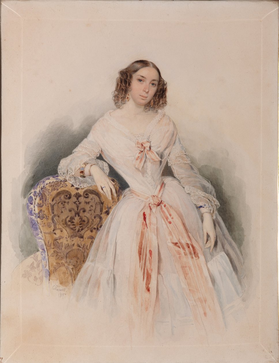 Praskovia Nikolaevna Ryumina肖像1821-1897，1847年 作者 彼得·费奥多罗维奇·索科洛夫