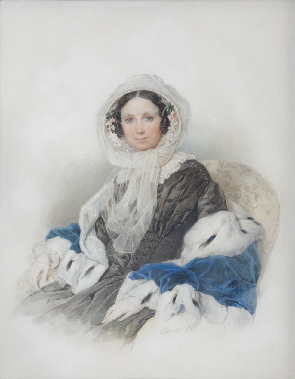 Yelena Fyodorovna Ryumina肖像1800年至1874年，1846年 作者 彼得·费奥多罗维奇·索科洛夫