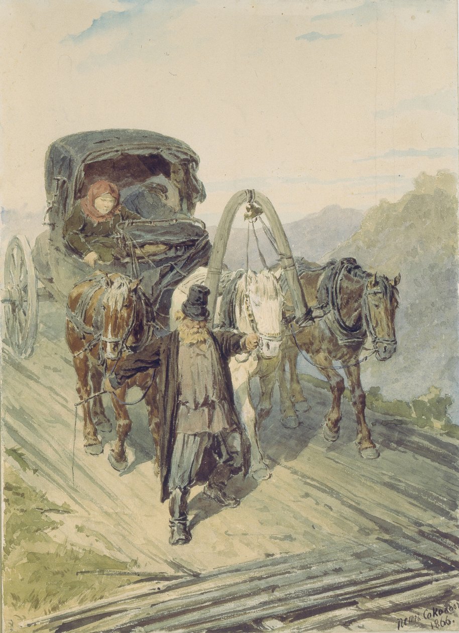 三驾马车，1866年 作者 彼得·彼得罗维奇·索科洛夫（Pyotr Petrovich Sokolov）