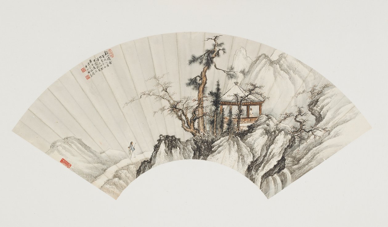 中国冬季山区，现代时期，1933年（纸上的墨水和颜色） 作者 齐坤