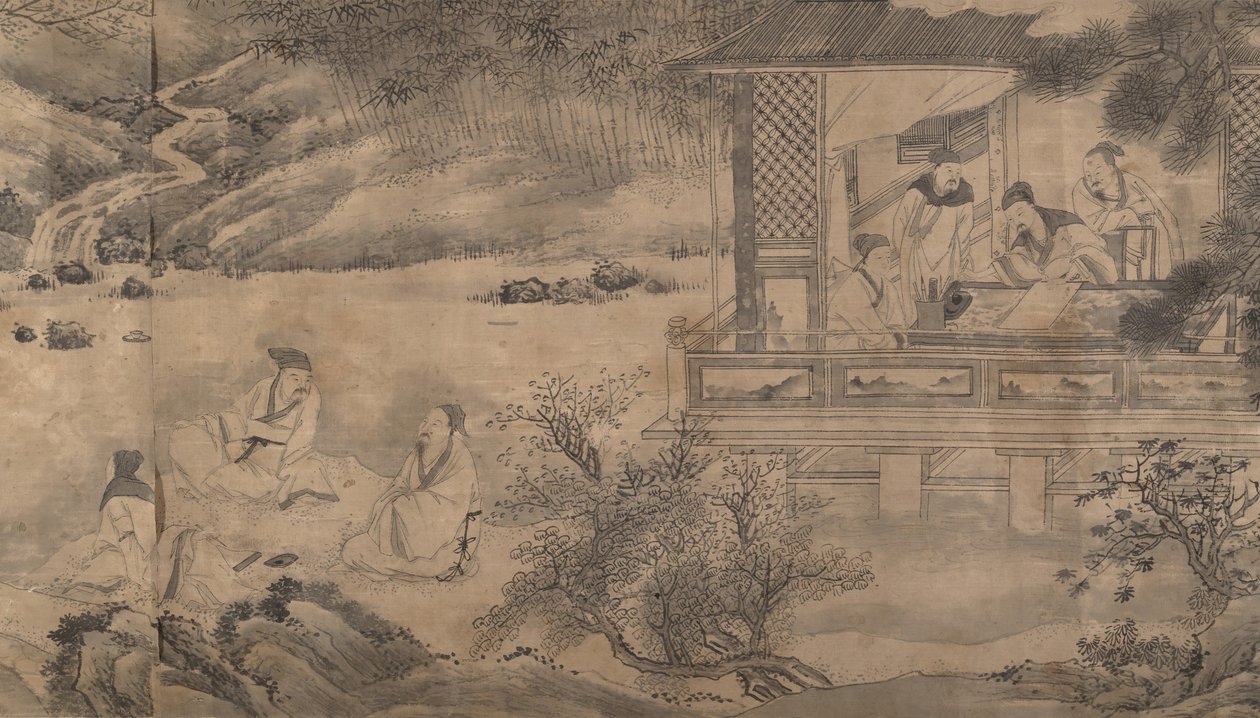 诗人聚集在兰亭，时间为1607年。 作者 乾宫