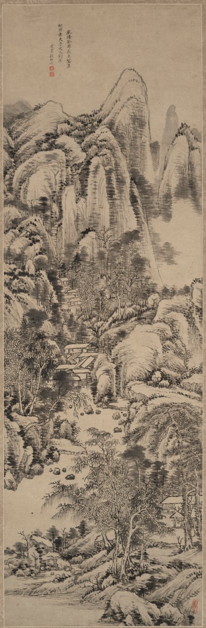 黄公望风格的山水画 作者 钱伟成