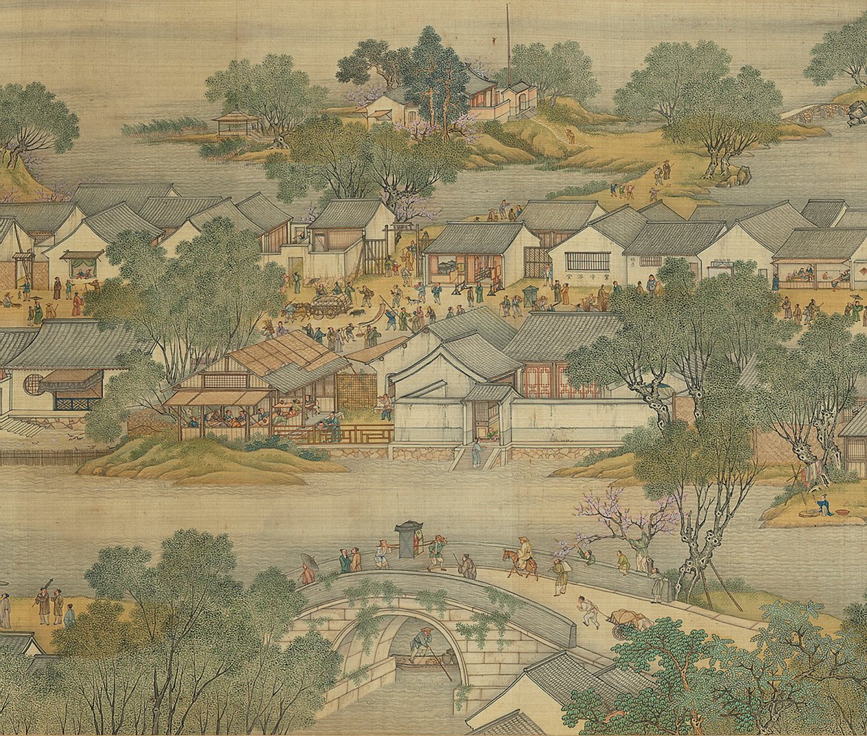 沿江清明节，清苑版，手卷，1736年 作者 清代中文学校