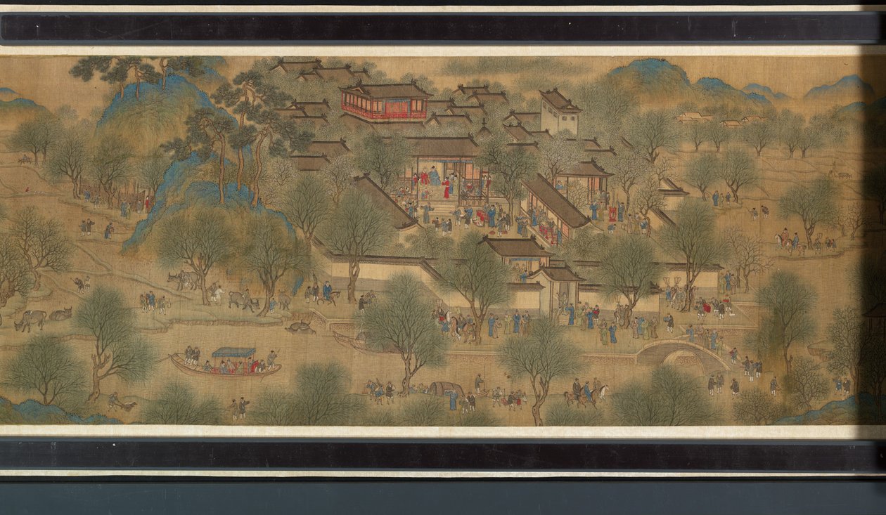 河上的春节（细节），手卷 作者 清代中文学校