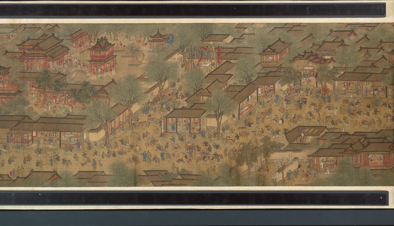 河上的春节（细节），手卷 作者 清代中文学校