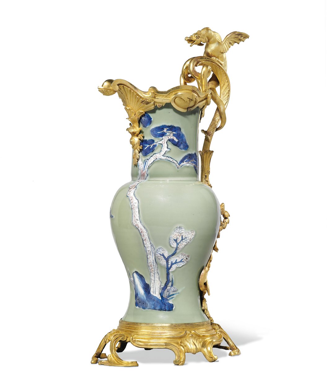 一对路易十五时期的瓷器之一，瓷器1662-1722年，约c.1745-49底座（ormolu瓷） 作者 清代康熙年间书院