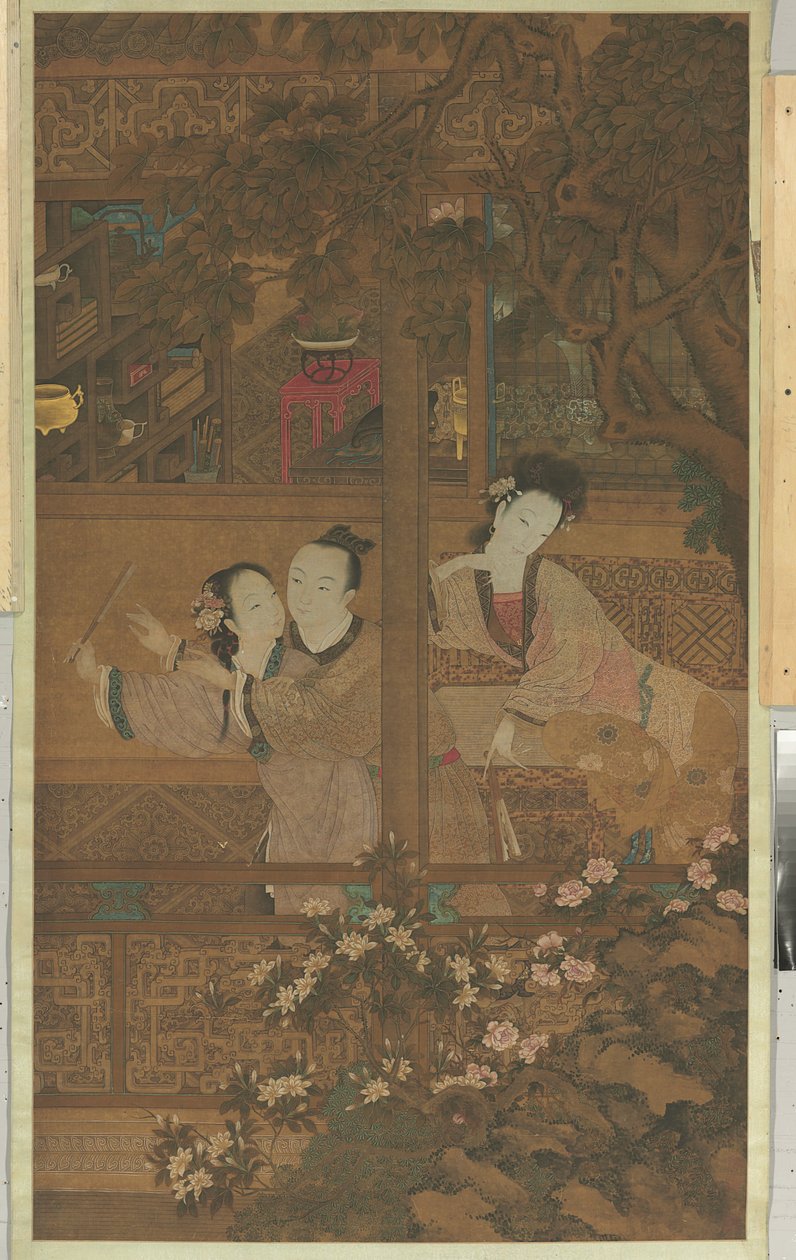 红楼梦（挂轴、水墨设色绢本） 作者 清代中文学校