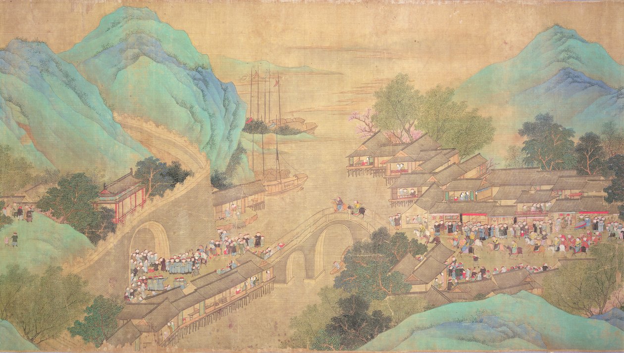 康熙皇帝 1699 年巡幸江汉》，取材于陈超平（1661-1722 年）（绢底纸墨彩绘制） 作者 清代中文学校