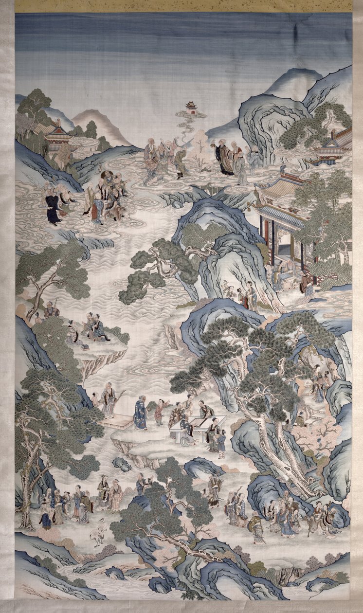 群仙聚会，约 1800 年（纺织品） 作者 清代中文学校