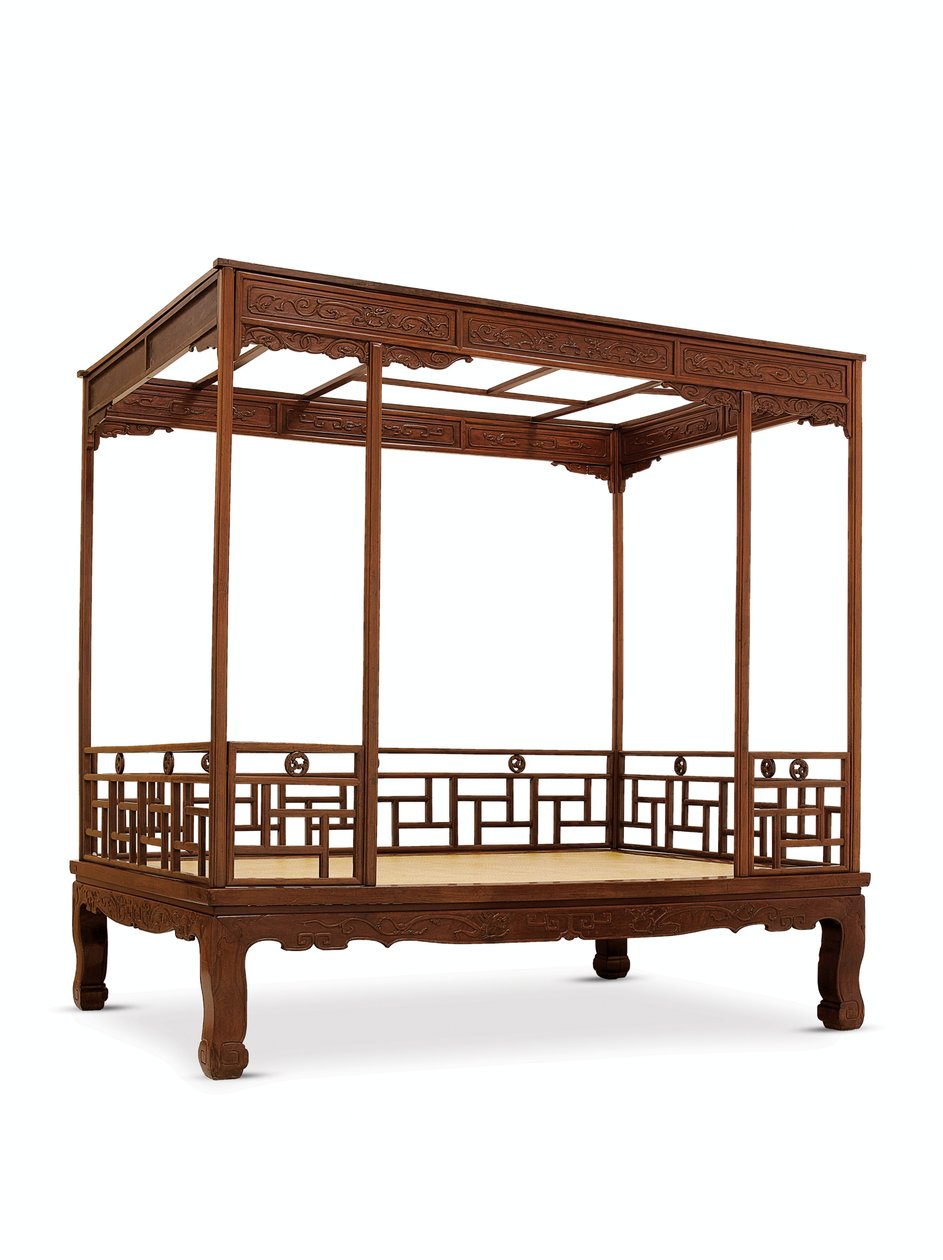 黄家立六柱天蓬床，清嘉子庄（木头）（另请参见469035） 作者 清代中文学校