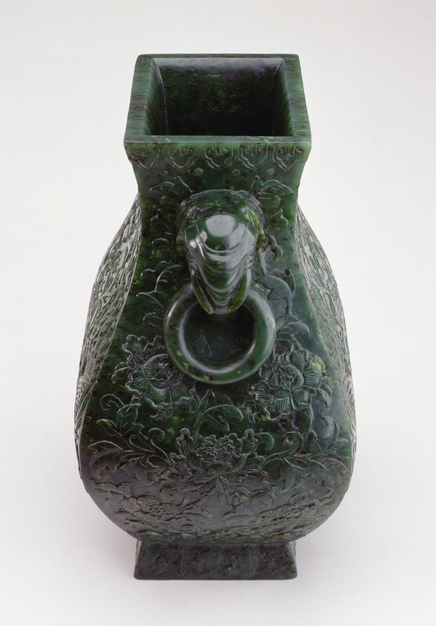干隆时期（1736-96）（玉）皇家青铜器方形 作者 清代中文学校