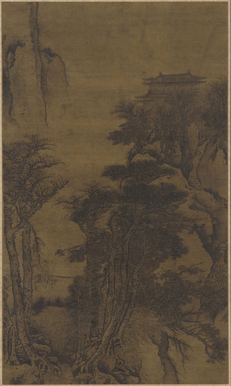 景观与寺庙和旅行者 作者 清代中文学校
