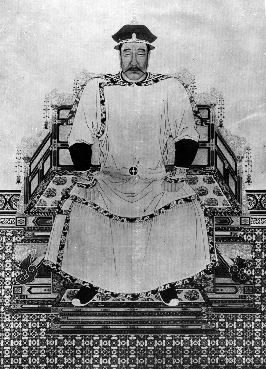 Hong Taiji的肖像（墨水在纸上） 作者 清代中文学校