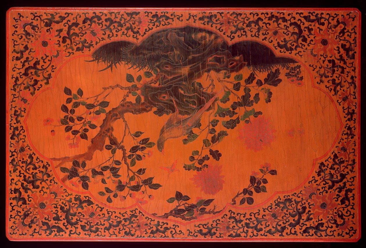 桌面，康熙时期（1662-1722）（漆木和麻布）（另见272135） 作者 清代中文学校