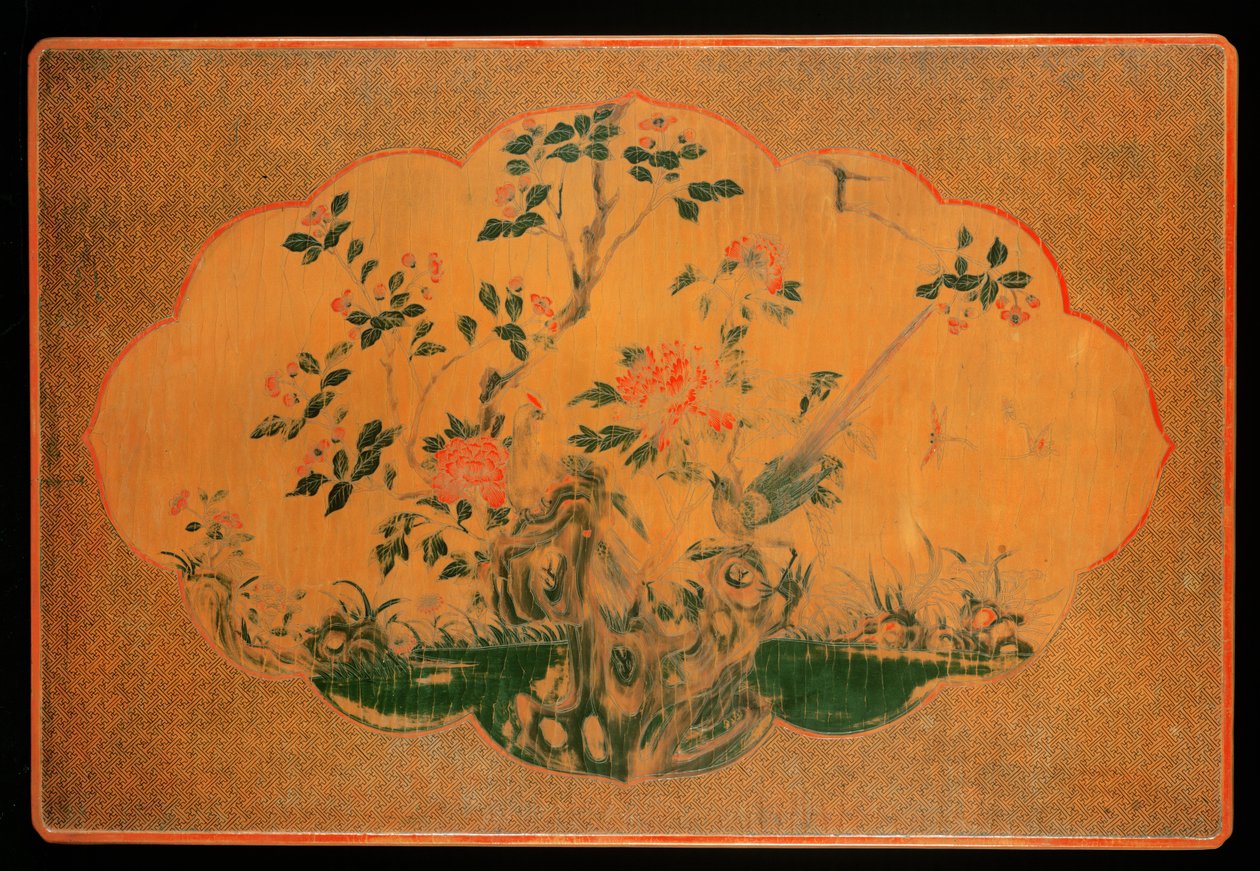桌面，康熙时期（1662-1722）（漆木和麻布）（另见272133） 作者 清代中文学校