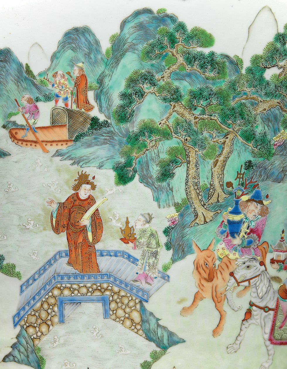 一对皇家粉彩玫瑰花瓶（陶瓷）中的一个的细节 作者 清嘉庆时期中文学校