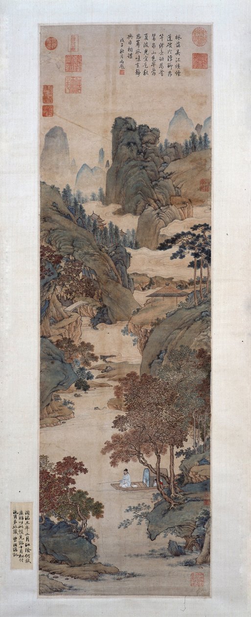 在中国甜胶下钓鱼 作者 仇英
