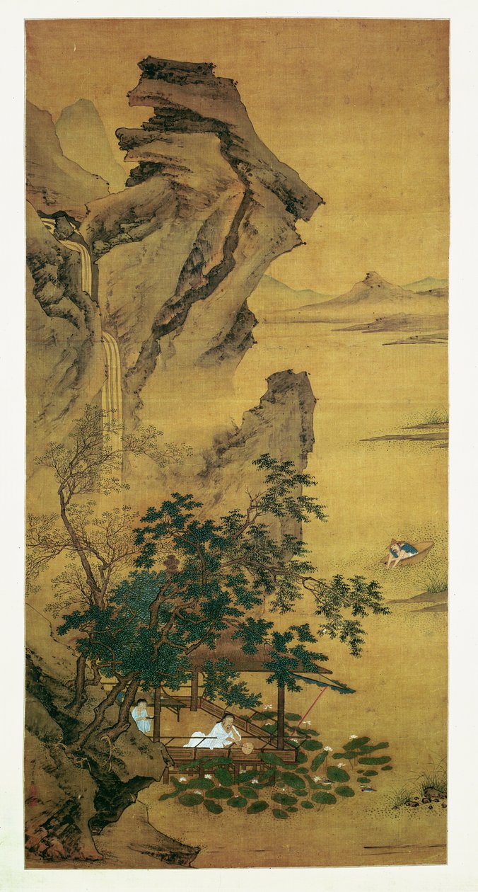 荷花池的夏日遐想 作者 仇英