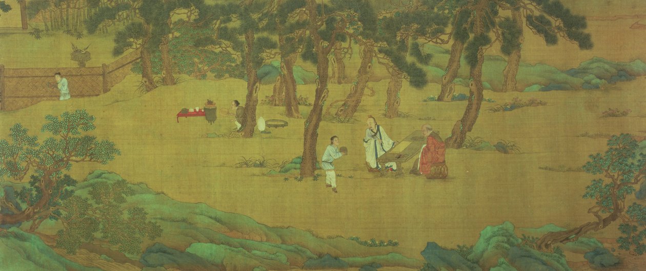 赵梦甫写心经换茶 作者 仇英