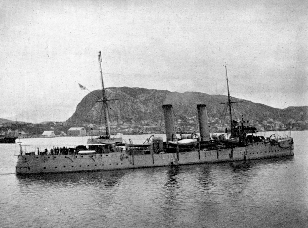 HMS Spartan在挪威附近，1904年1908年。 作者 亚历山德拉女王