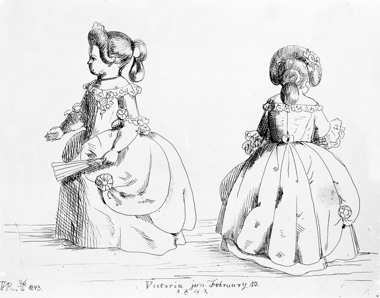 维多利亚，皇家公主，1843年（版画） 作者 维多利亚女王
