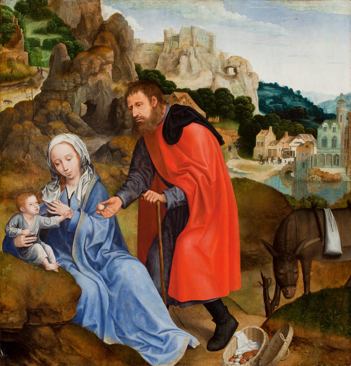 飞往埃及的其余部分，c.1509-13 作者 Quentin Massys 或 Metsys