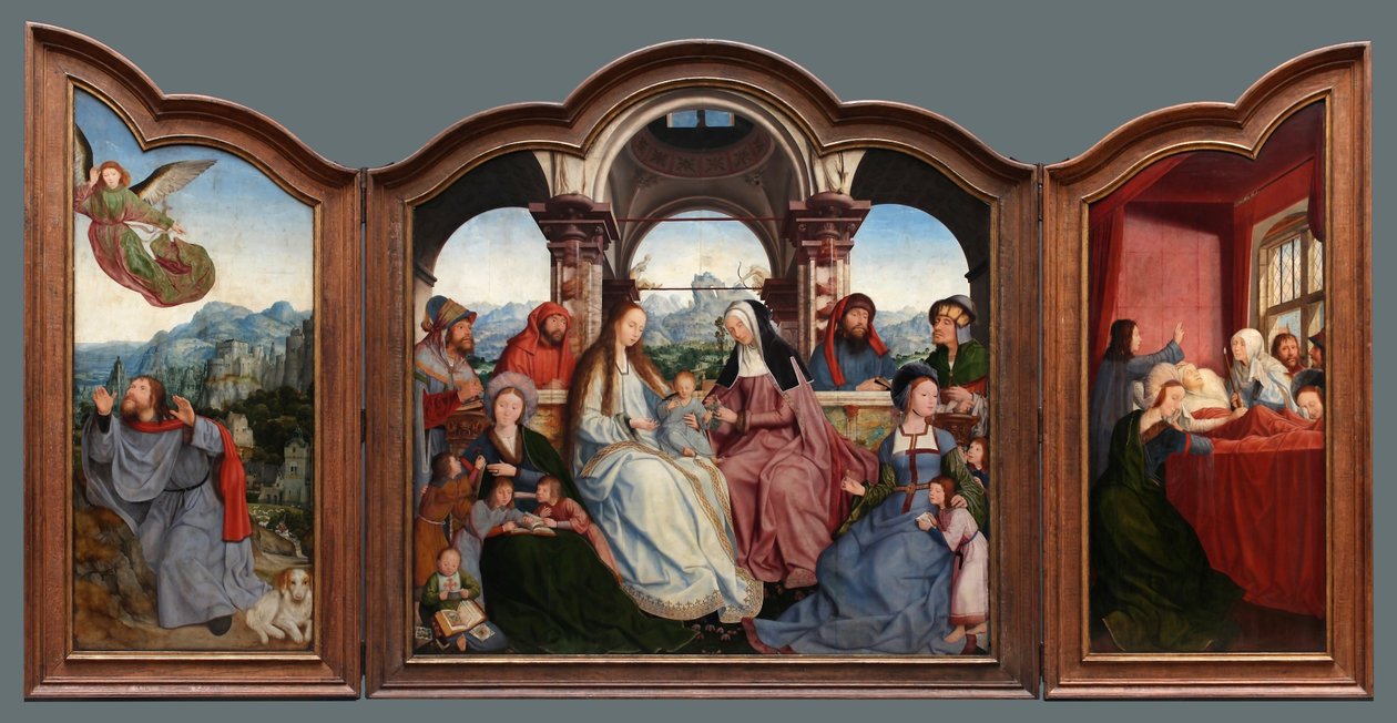 在鲁汶的圣安妮兄弟会的三联画 作者 昆汀·马特西斯（Quentin Matsys）