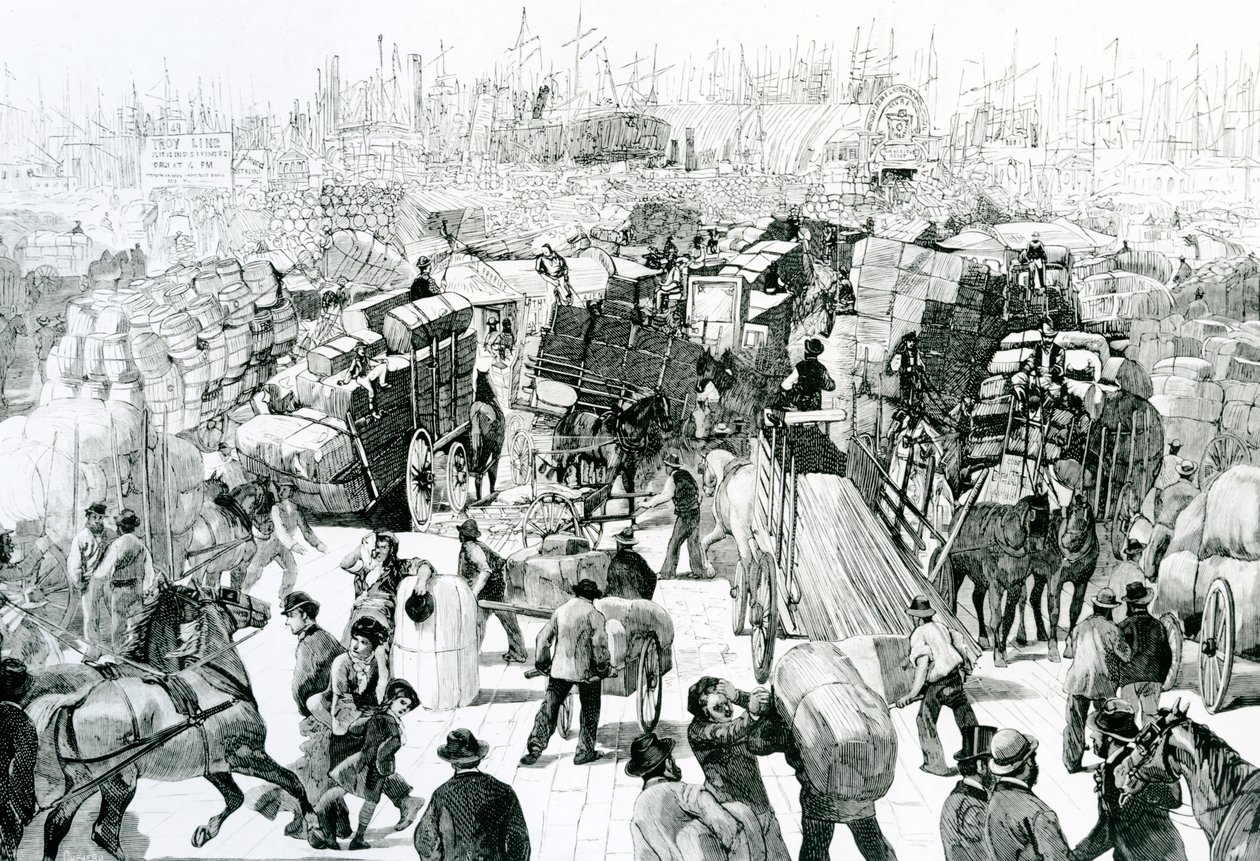 查看从纽约港的商业活动西街，1880年 作者 Quevero