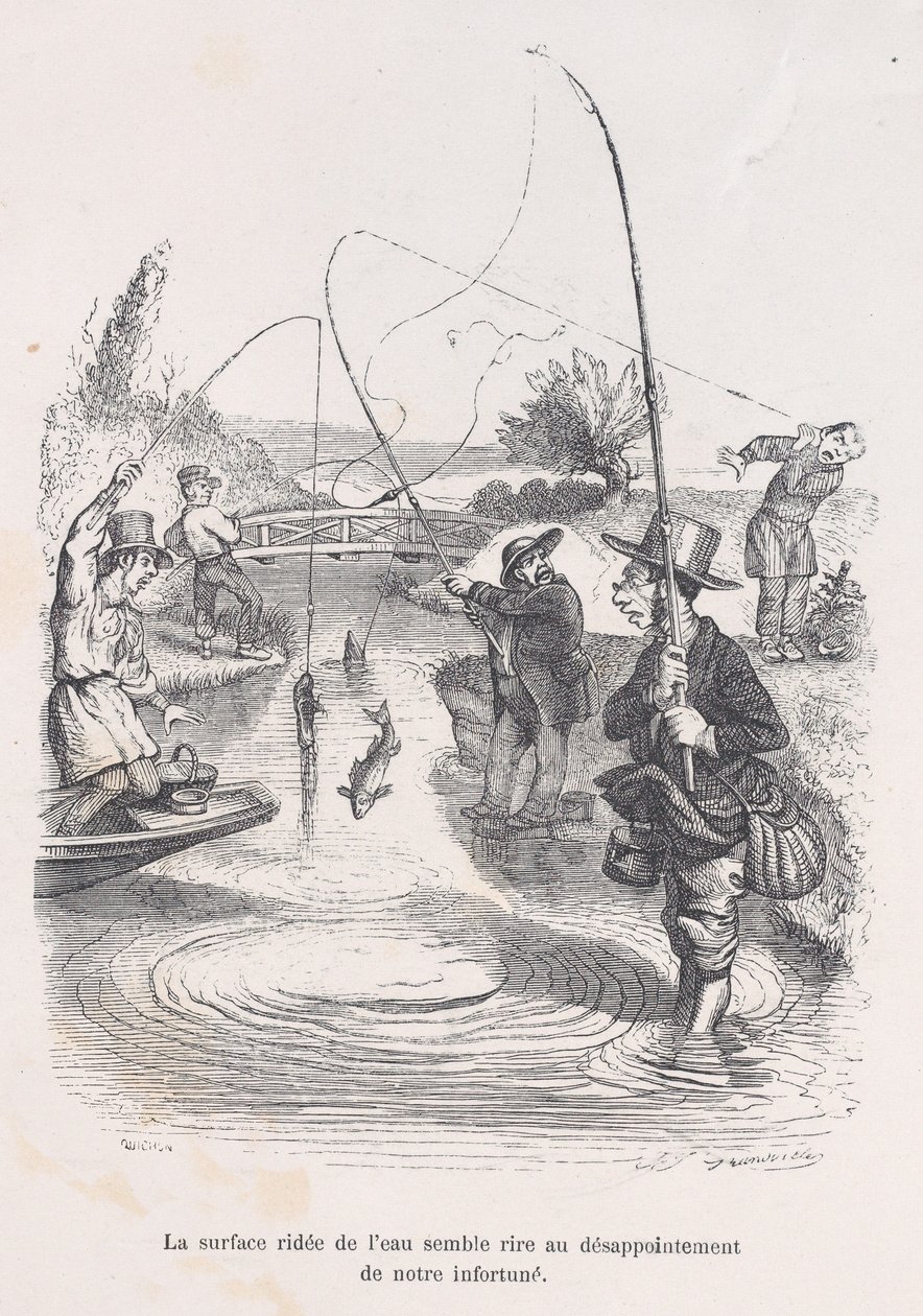 荡漾的水似乎在嘲笑我们的不幸。来自《人类的小不幸》，1843年。 作者 奎雄