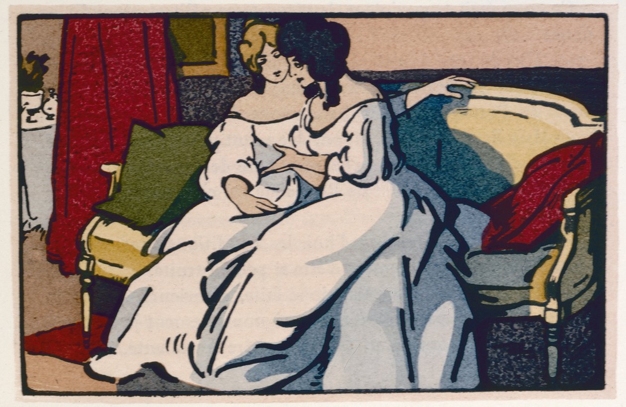 Langeais公爵夫人访问Beauseant的viscountess，插图来自Honore de Balzac的&39;Le Pere Goriot&39;，于1922年出版 作者 第五名