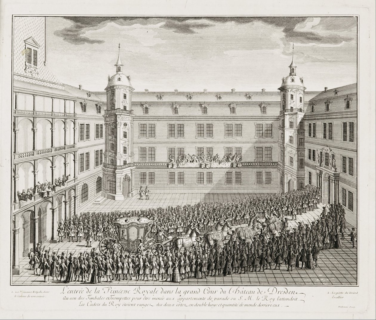 德累斯顿宫，Archduchess Maria Josepha抵达的大庭院 作者 Quirijn Fonbonne