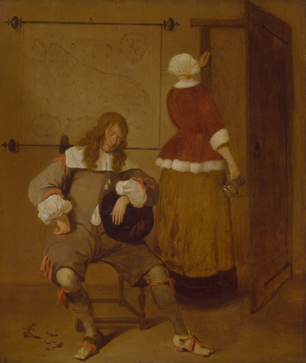 累了的饮酒者 作者 Quiringh Van Brekelenkam
