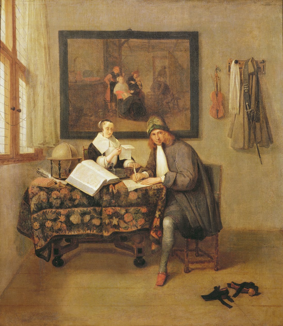 学习生活，1662年 作者 Quiringh Van Brekelenkam