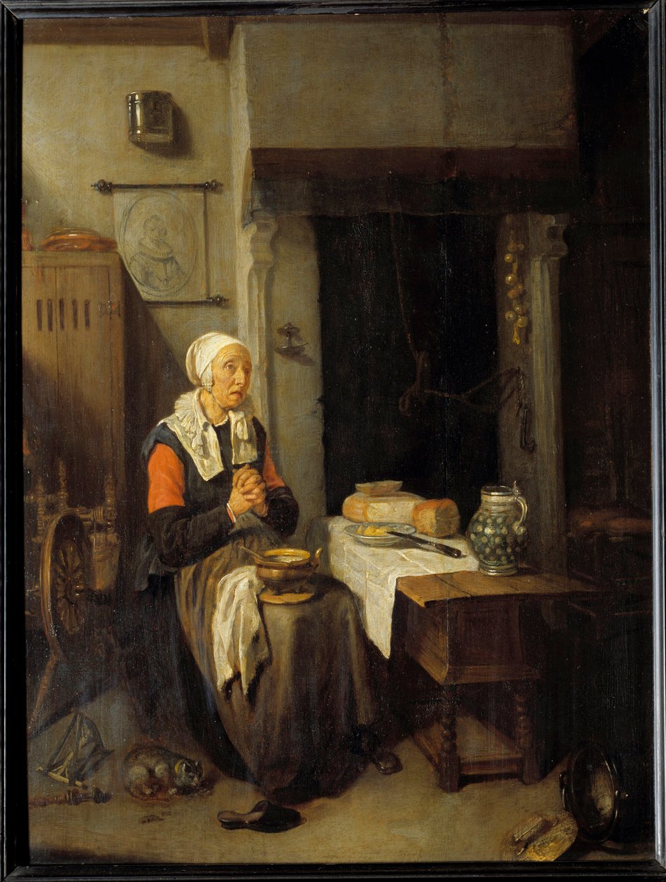 Quinringh (Quiringh) Gerritsz Van Brekelenkam (1620-1668) 1648 Sun. 0.54x0.41米 作者 Quiringh Gerritsz。范·布雷克伦卡姆