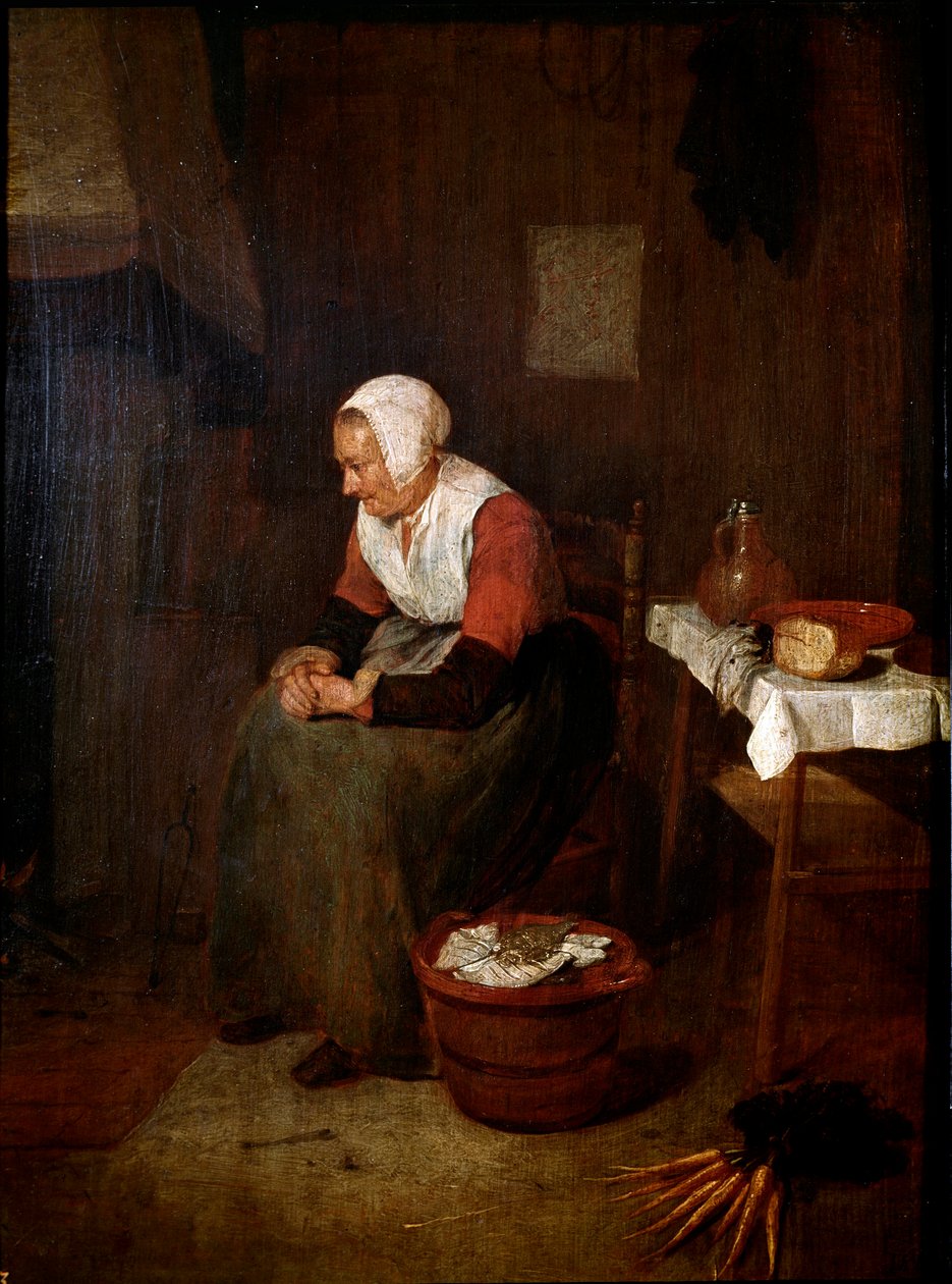 Quinringh (Quiringh) Gerritsz Van Brekelenkam (1620-1668) 17 世纪马德里普拉多博物馆的老妇人肖像画 作者 Quiringh Gerritsz。范·布雷克伦卡姆