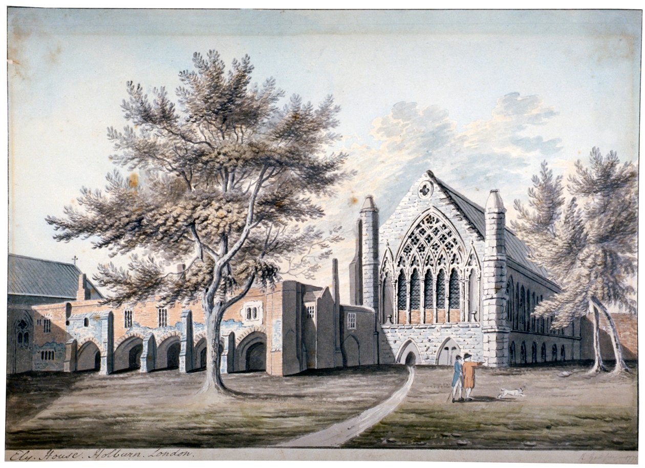 伦敦霍尔本Ely Place的Ely House景观，1775年 作者 RB戈弗雷