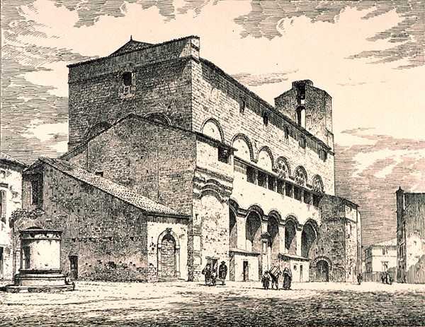 意大利奥尔维托的Palazzo Pubblico，出自W.Mackenzie出版的《12至15世纪法国和意大利的市政、商业和街道建筑实例》。 作者 R.（之后）安德森