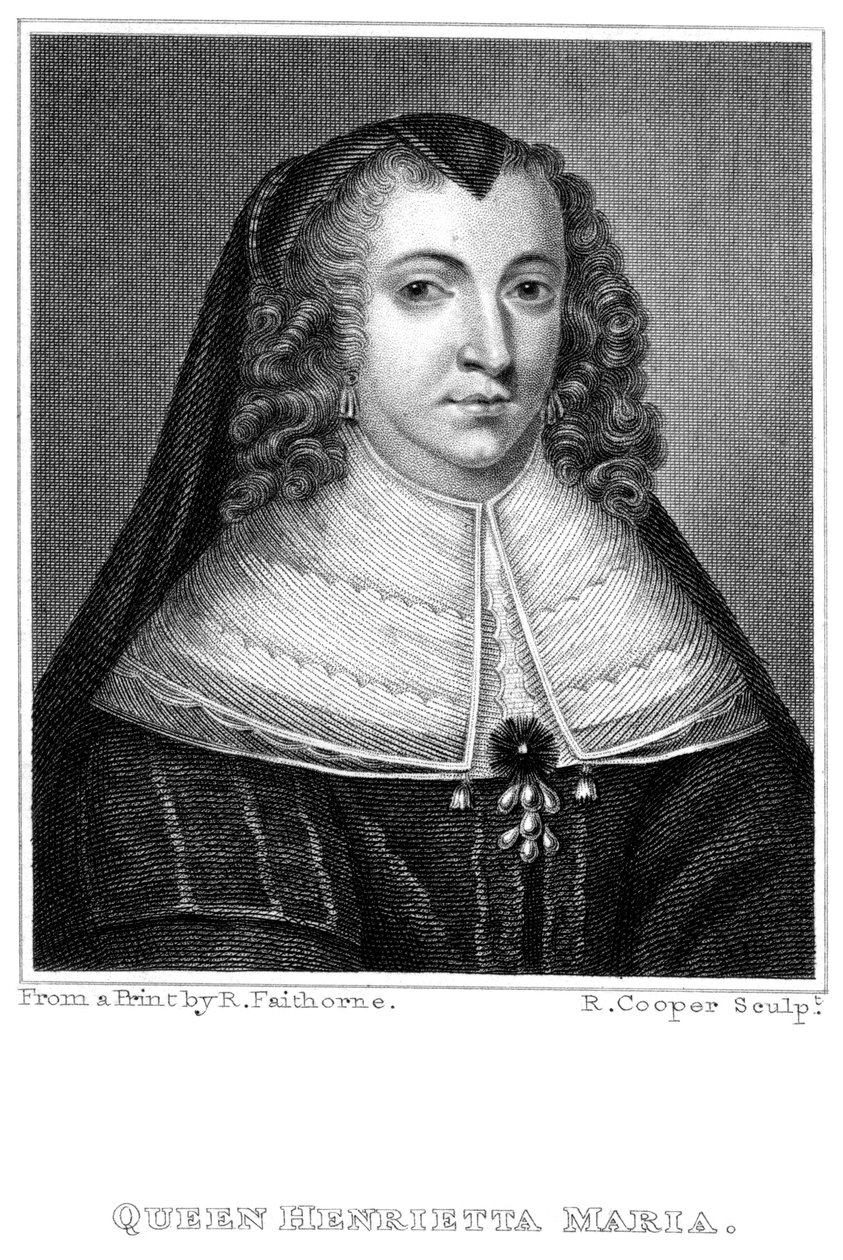 亨丽埃塔·玛丽亚（Henrietta Maria）1609-1669。皇后为19世纪的国王查理一世（1600-1649）配偶。 作者 库珀