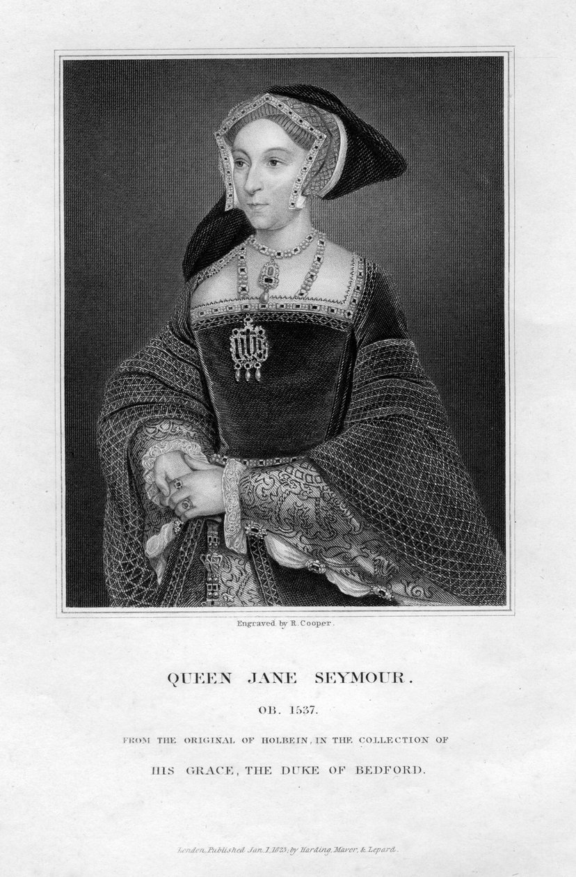 简·西摩（Jane Seymour），第三任妻子，英格兰亨利八世皇后，1823年。 作者 库珀