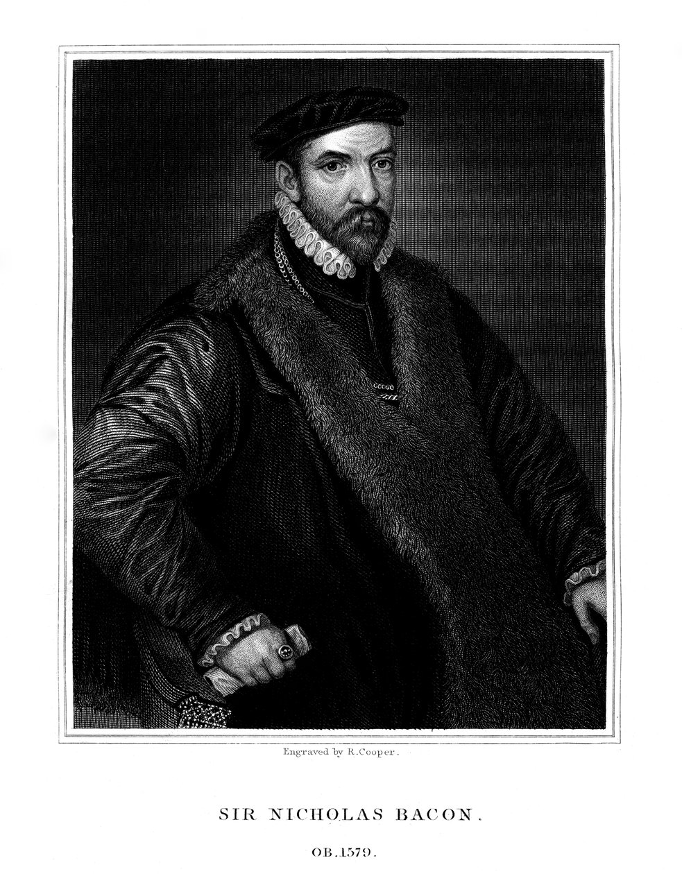 尼古拉斯·培根爵士，英国政治家，1826年。 作者 库珀