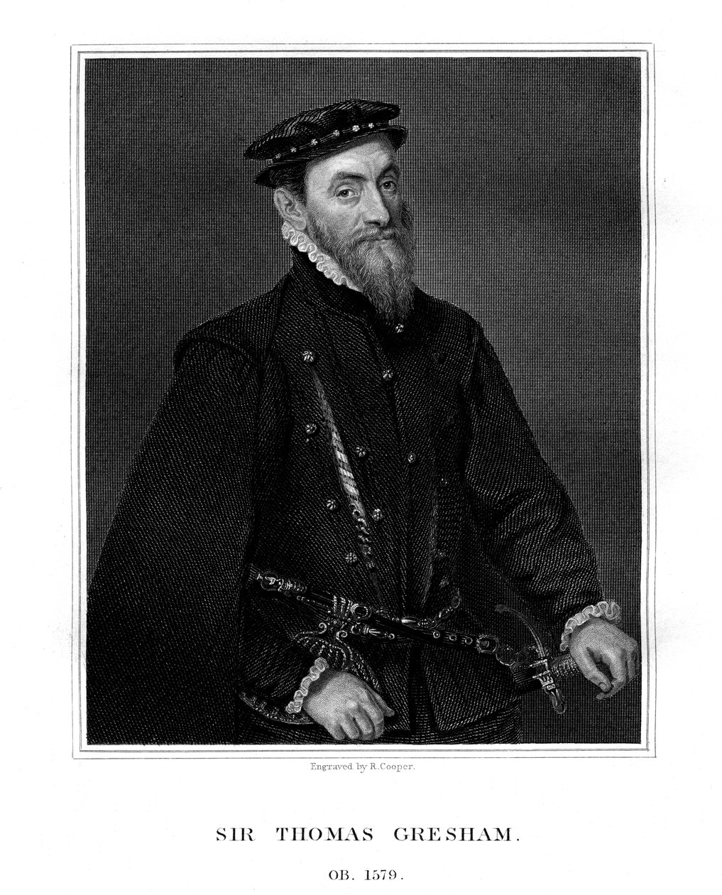 托马斯·格雷沙姆爵士（Thomas Gresham），英国商人和金融家，1823年。 作者 库珀