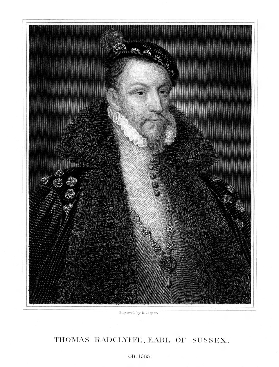 托马斯·拉德克里夫（Thomas Radclyffe），苏塞克斯三世伯爵，爱尔兰中尉，1823年。 作者 库珀