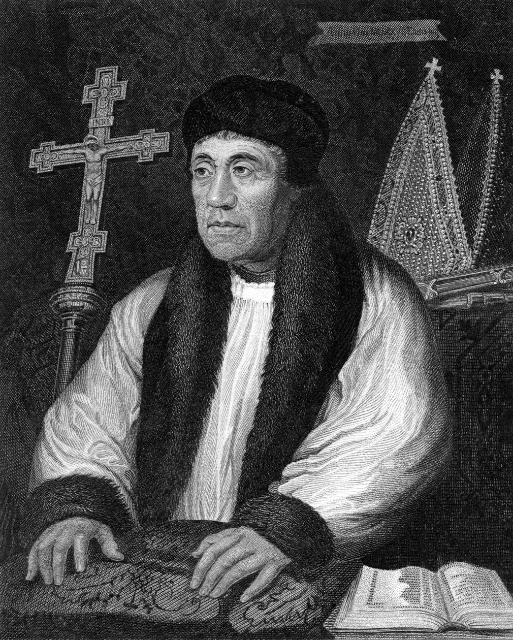 威廉·沃勒姆（William Warham）1450年至1532年，坎特伯雷大主教，1824年。 作者 库珀