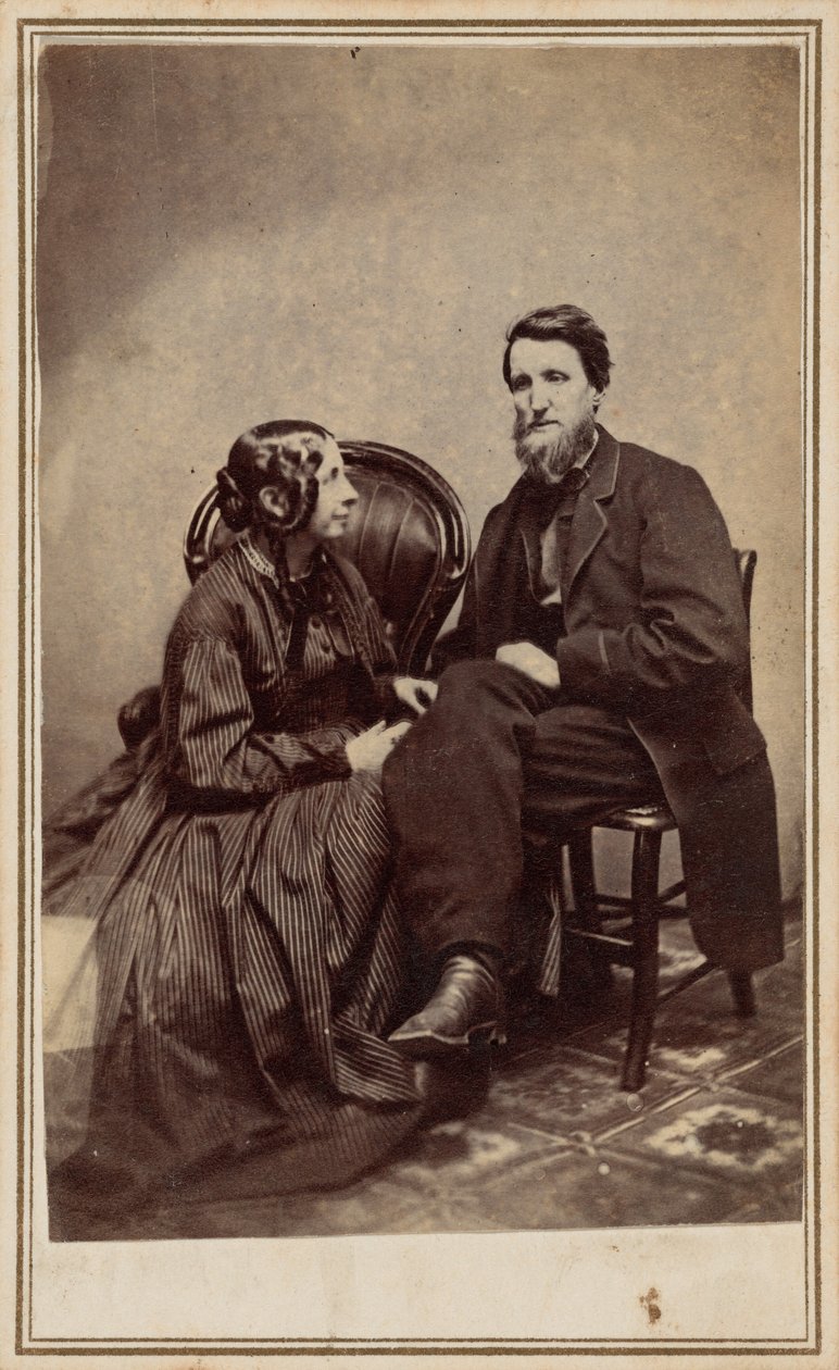 男女肖像，约 1863 年（照片1863 年（照片） 作者 R·吉尔夫人