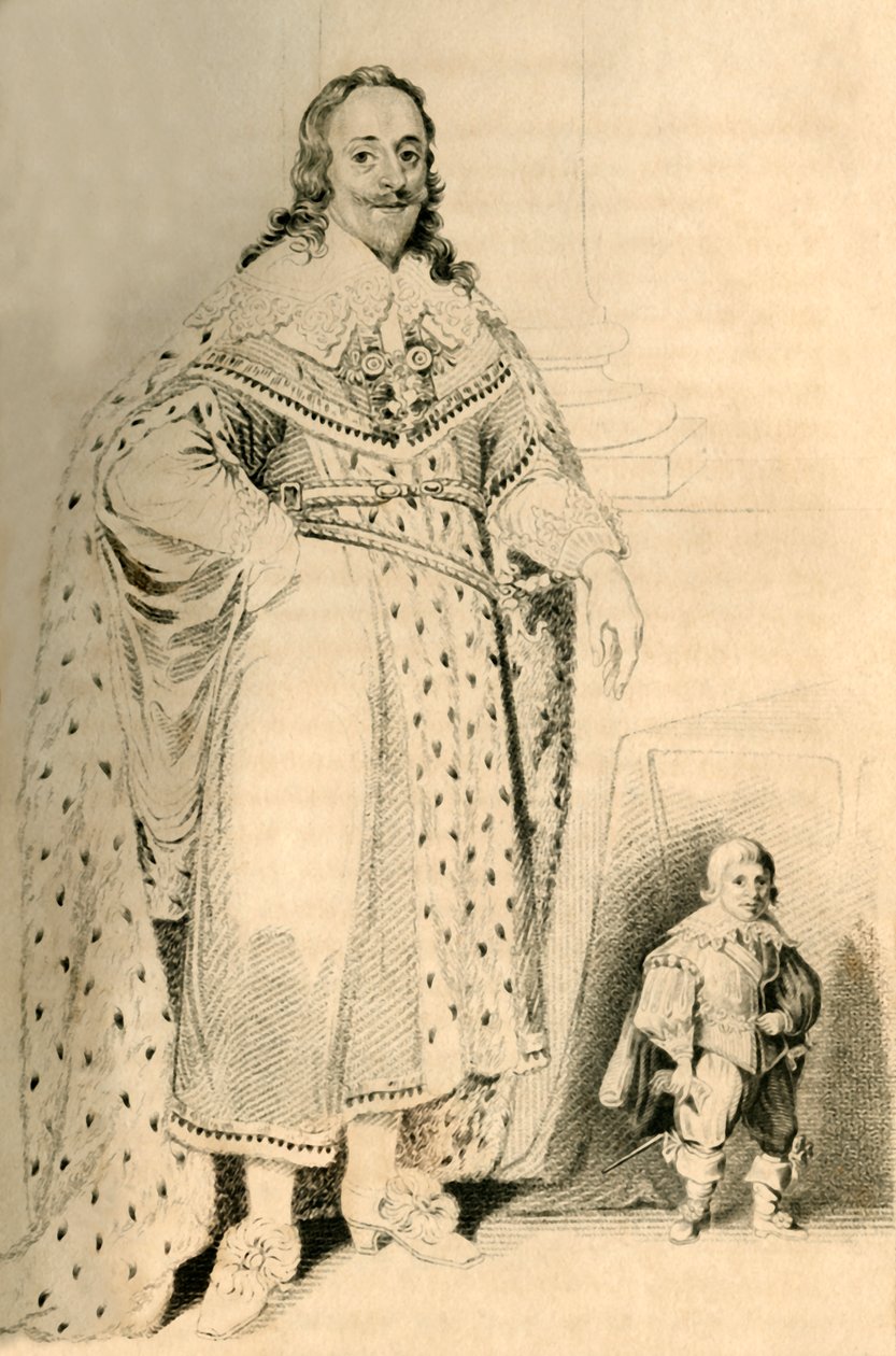 杰弗里·哈德森（Jeffery Hudson），享年30岁，高18英寸。 -1821年，国王查理一世的矮人。 作者 R.佩奇